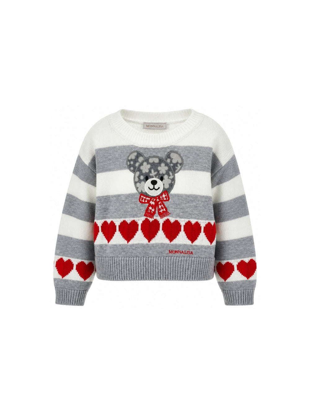 Maglione per bambina Monnalisa Kids multicolore con applicazione orsetto sul davanti 19H606 8062 0132 MONNALISA KIDS 