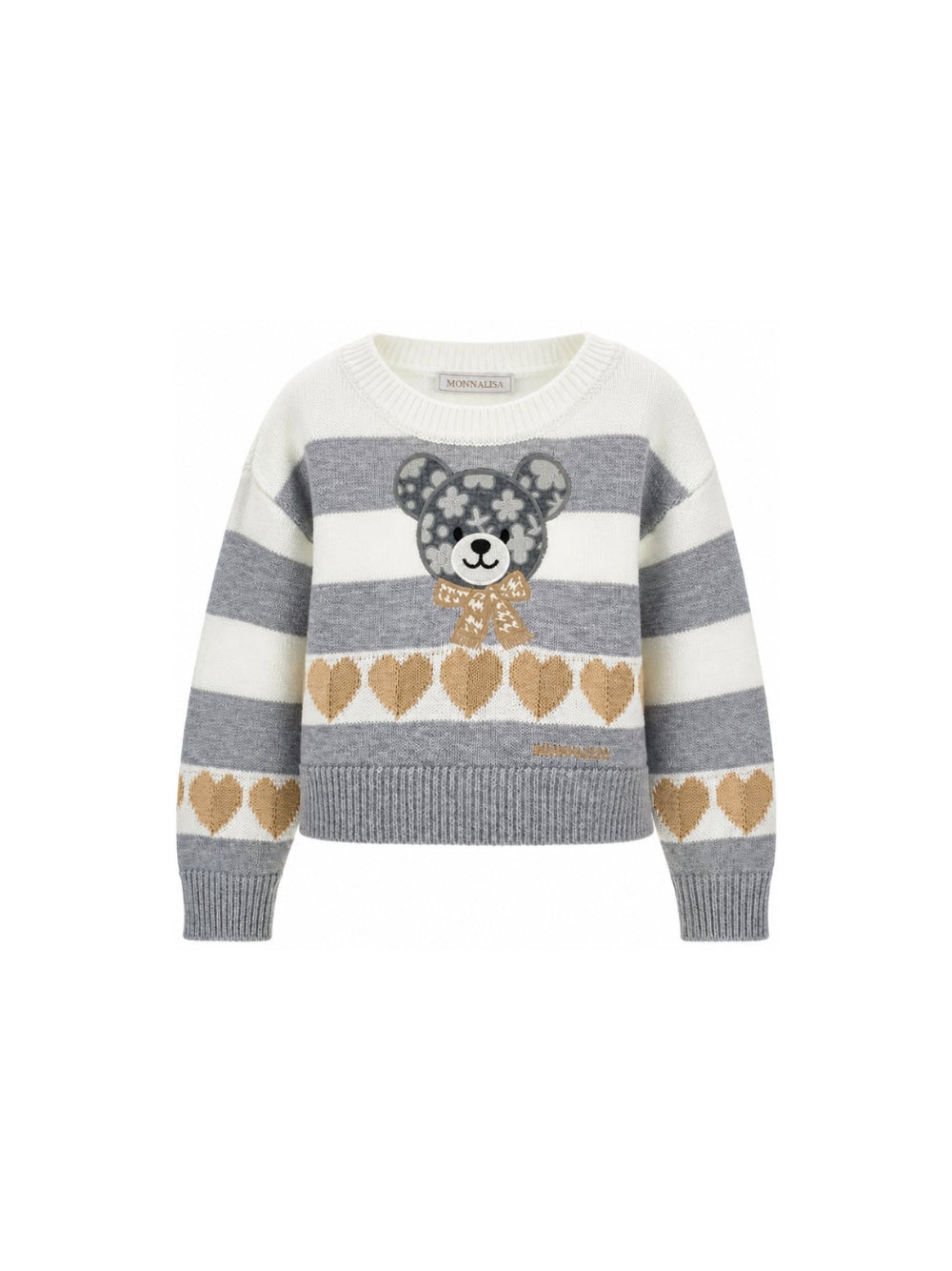 Maglione per bambina Monnalisa Kids multicolore con applicazione orsetto sul davanti 19H606 8062 3203 MONNALISA KIDS 