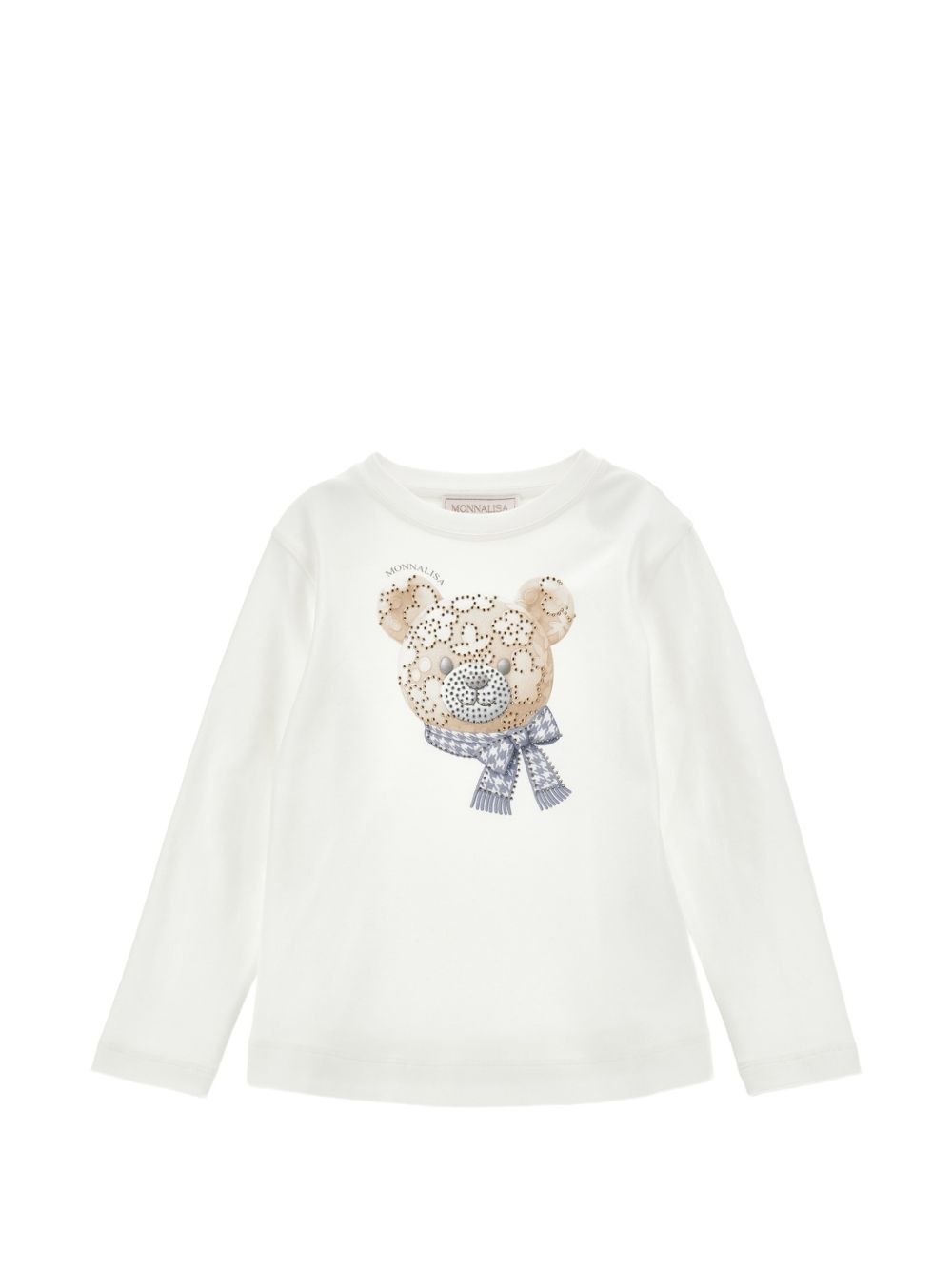 T-shirt per bambina Monnalisa Kids bianca con strass 19H607 8015 0103 MONNALISA KIDS 