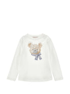 T-shirt per bambina Monnalisa Kids bianca con strass 19H607 8015 0103 MONNALISA KIDS 