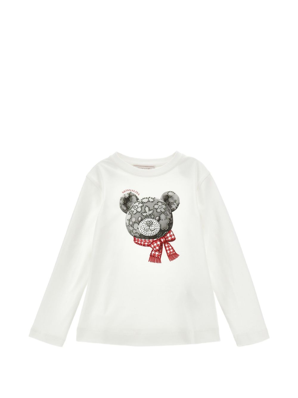 T-shirt per bambina Monnalisa Kids bianca con strass 19H607 8015 0132 MONNALISA KIDS 