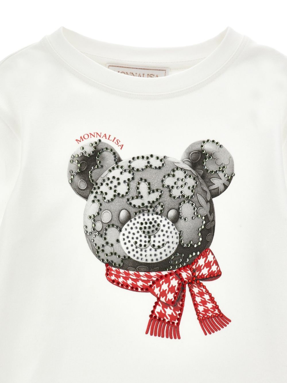 T-shirt per bambina Monnalisa Kids bianca con strass 19H607 8015 0132 MONNALISA KIDS 