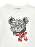 T-shirt per bambina Monnalisa Kids bianca con strass 19H607 8015 0132 MONNALISA KIDS 