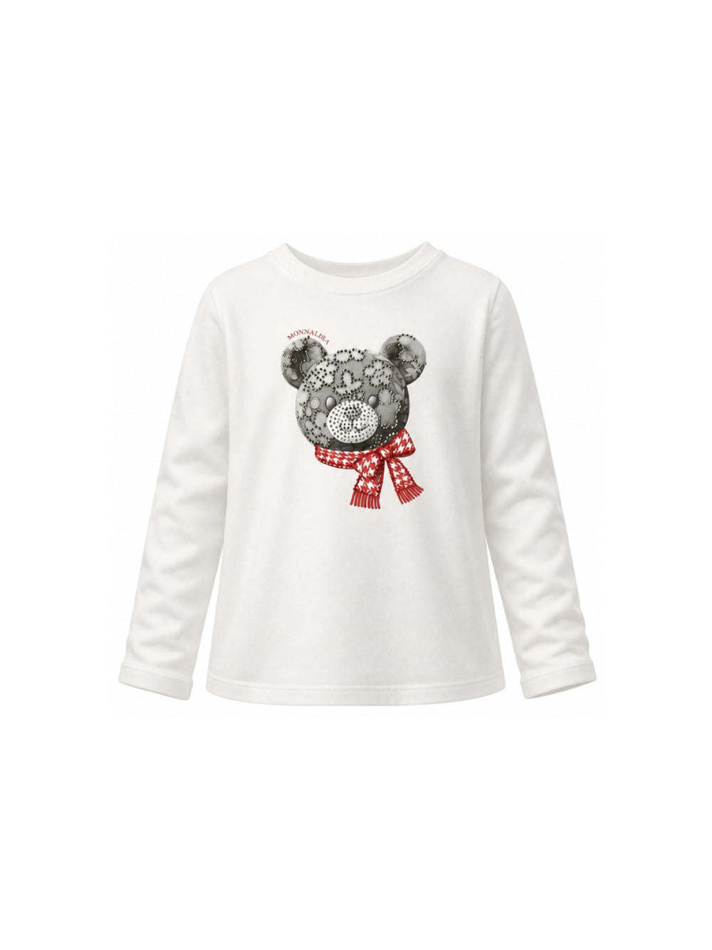 T-shirt per bambina Monnalisa Kids bianca con strass 19H607 8015 0132 MONNALISA KIDS 