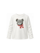T-shirt per bambina Monnalisa Kids bianca con strass 19H607 8015 0132 MONNALISA KIDS 