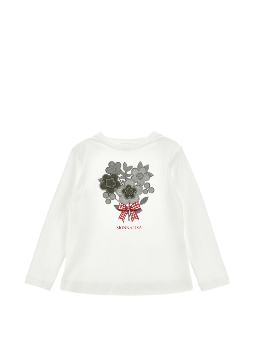 T-shirt per bambina Monnalisa Kids bianca con applicazione sul davanti 19H608 8015 0132 MONNALISA KIDS 