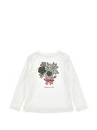 T-shirt per bambina Monnalisa Kids bianca con applicazione sul davanti 19H608 8015 0132 MONNALISA KIDS 