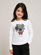 T-shirt per bambina Monnalisa Kids bianca con applicazione sul davanti 19H608 8015 0132 MONNALISA KIDS 