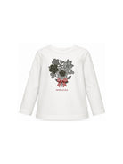 T-shirt per bambina Monnalisa Kids bianca con applicazione sul davanti 19H608 8015 0132 MONNALISA KIDS 