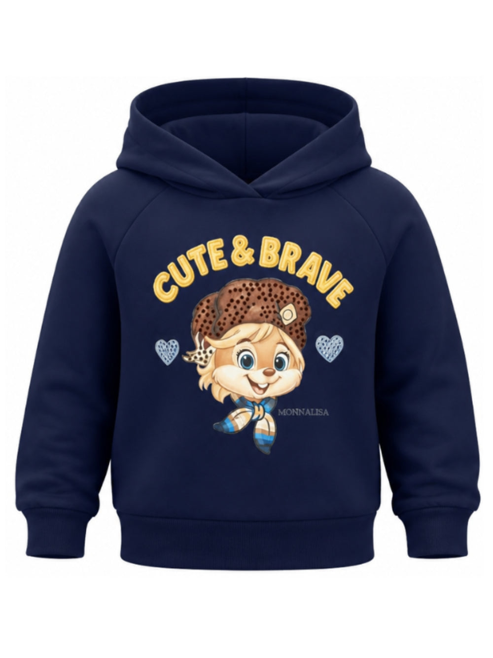 Felpa per bambina Monnalisa Kids blu con stampa grafica 19H611 8030 0056 MONNALISA KIDS 
