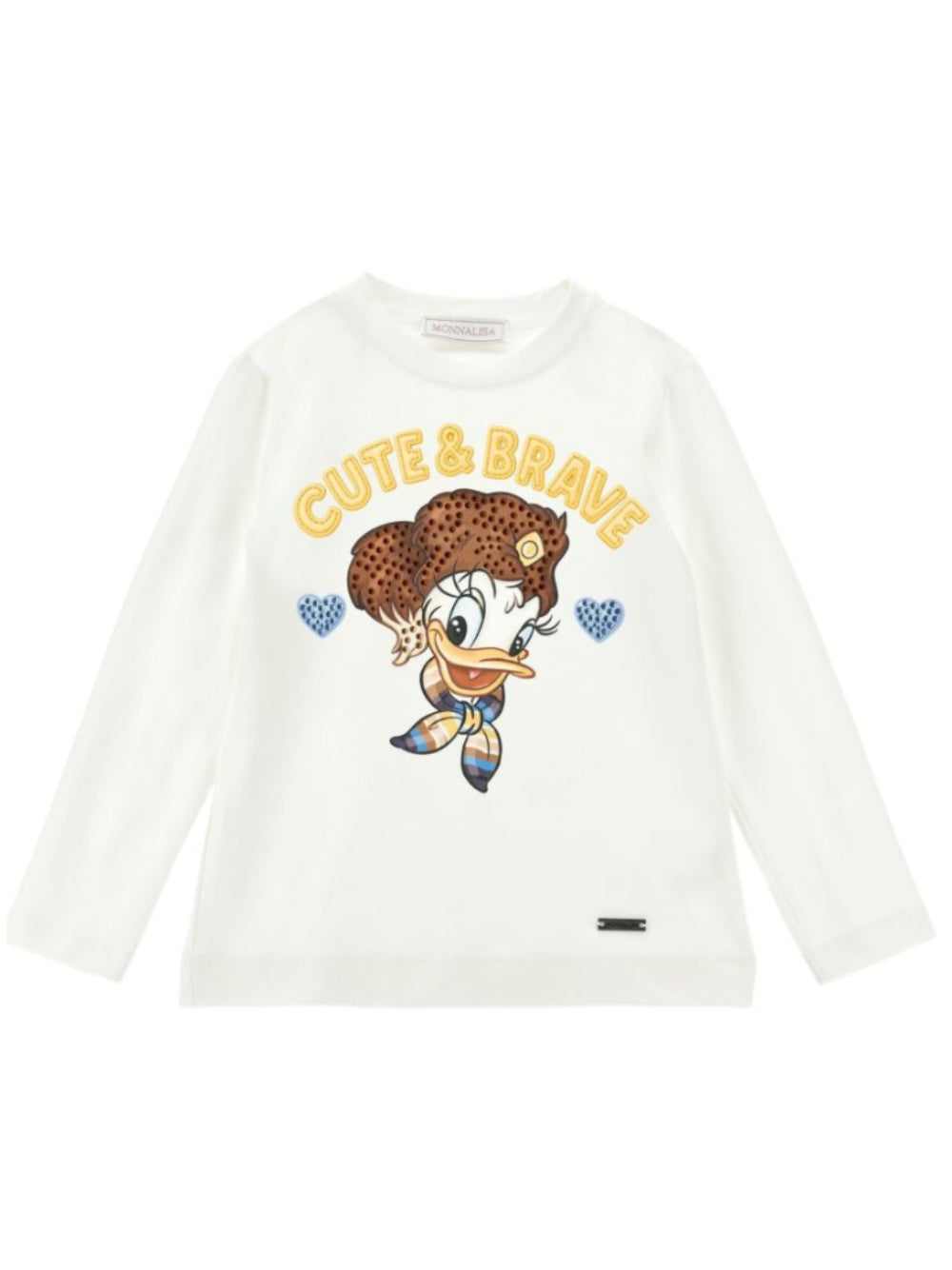 T-shirt Daisy Duck per bambina Monnalisa Kids bianca con decorazione 19H620 8004 0156 MONNALISA KIDS 