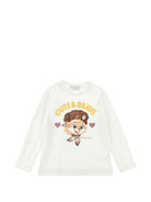 T-shirt per bambina Monnalisa Kids bianca con strass 19H620 8004 0198 MONNALISA KIDS 