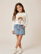 T-shirt per bambina Monnalisa Kids bianca con strass 19H620 8004 0198 MONNALISA KIDS 