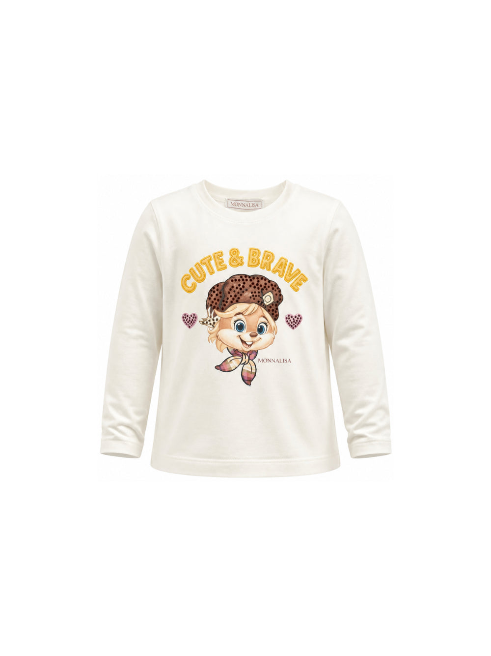 T-shirt per bambina Monnalisa Kids bianca con strass 19H620 8004 0198 MONNALISA KIDS 