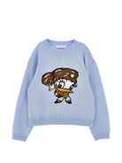 Maglione per bambina Monnalisa Kids azzurro con intarsio 19H626 8066 0058 MONNALISA KIDS 