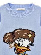 Maglione per bambina Monnalisa Kids azzurro con intarsio 19H626 8066 0058 MONNALISA KIDS 
