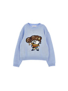 Maglione per bambina Monnalisa Kids azzurro con intarsio 19H626 8066 0058 MONNALISA KIDS 