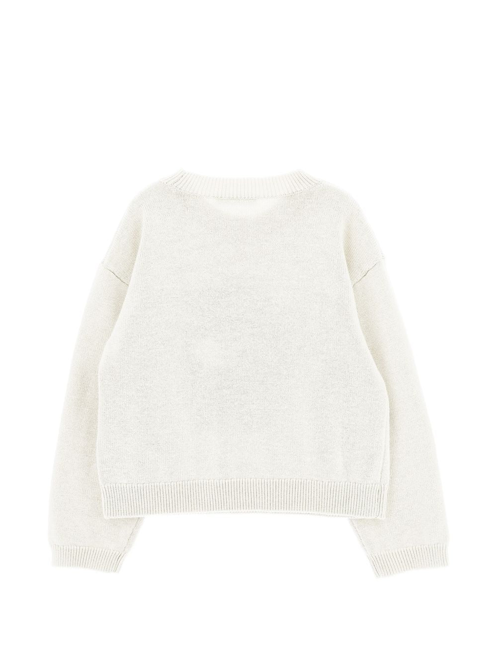 Maglione per bambina Monnalisa Kids bianco con intarsio 19H626 8066 0198 MONNALISA KIDS 