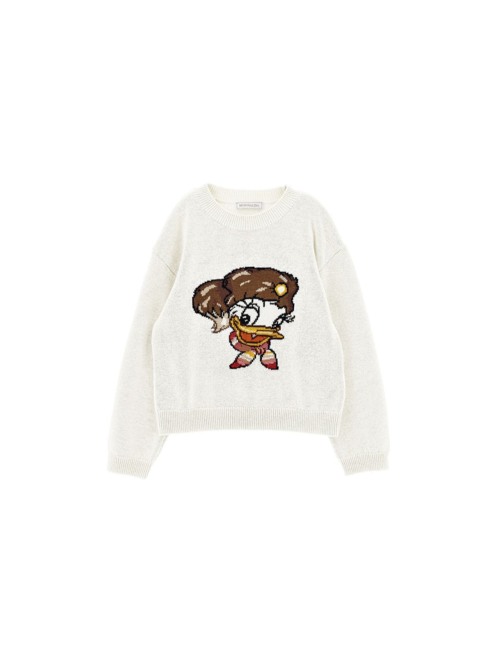 Maglione per bambina Monnalisa Kids bianco con intarsio 19H626 8066 0198 MONNALISA KIDS 