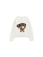 Maglione per bambina Monnalisa Kids bianco con intarsio 19H626 8066 0198 MONNALISA KIDS 