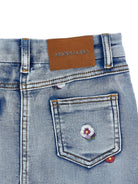 Gonna per bambina Monnalisa Kids in denim con ricamo floreale 19H702 8042 6284 MONNALISA KIDS 