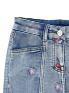 Gonna per bambina Monnalisa Kids in denim con ricamo floreale 19H702 8042 6284 MONNALISA KIDS 