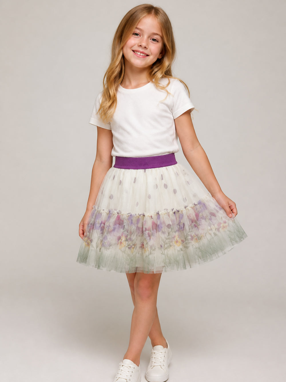 Gonna per bambina Monnalisa Kids multicolore con stampa grafica all-over 19H703 8051 029F MONNALISA KIDS 