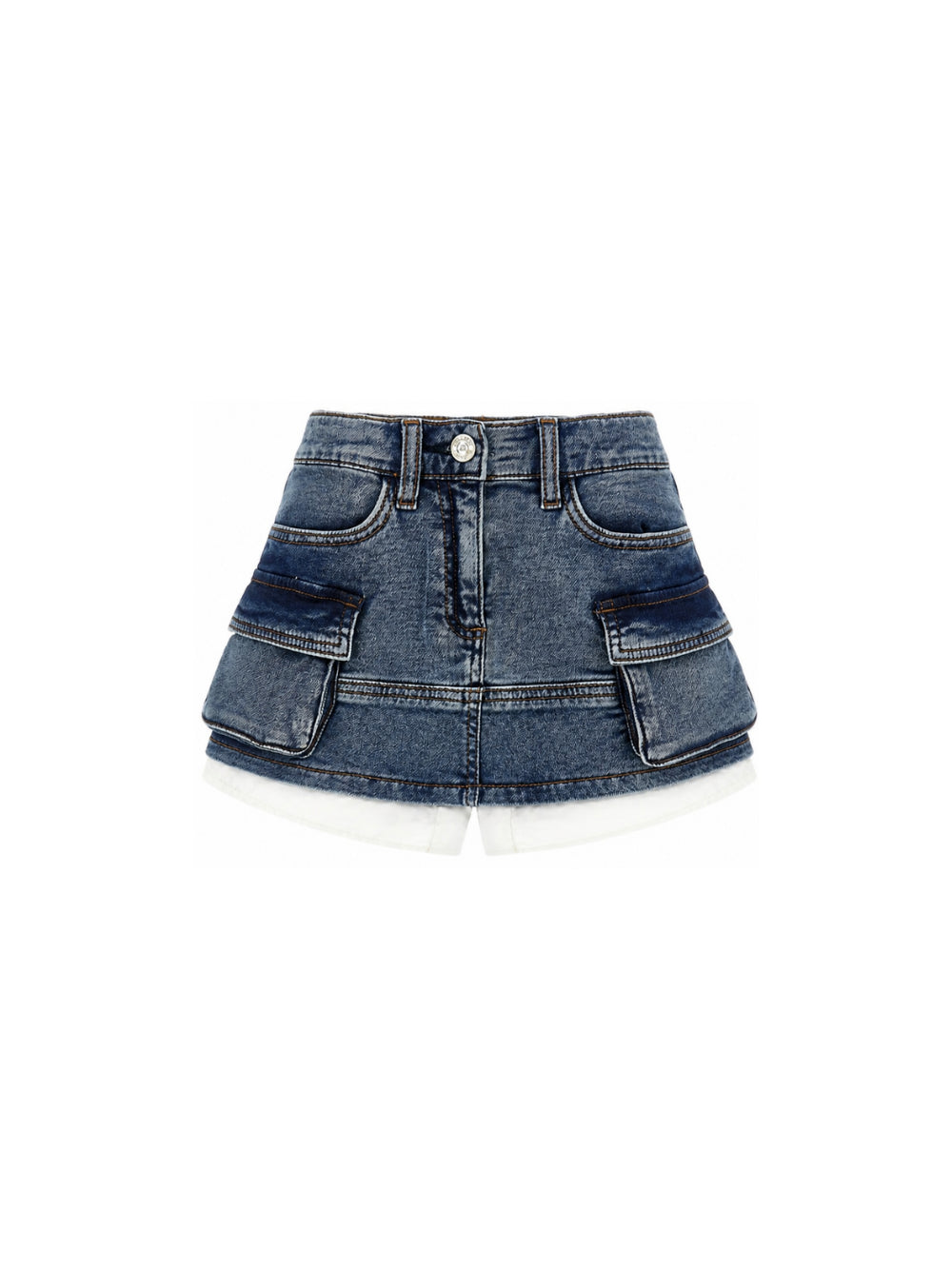 Gonna per bambina Monnalisa Kids denim con impunture a contrasto 19H705 8044 0055 MONNALISA KIDS 
