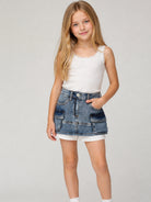Gonna per bambina Monnalisa Kids denim con impunture a contrasto 19H705 8044 0055 MONNALISA KIDS 