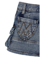Gonna per bambina Monnalisa Kids denim con impunture a contrasto 19H705 8044 0055 MONNALISA KIDS 