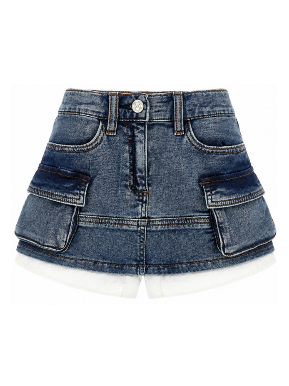 Gonna per bambina Monnalisa Kids denim con impunture a contrasto 19H705 8044 0055 MONNALISA KIDS 