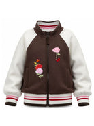 Felpa per bambina Monnalisa Kids marrone con ricamo a fiori sul davanti 19H801 8006 0006 MONNALISA KIDS 