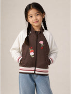 Felpa per bambina Monnalisa Kids marrone con ricamo a fiori sul davanti 19H801 8006 0006 MONNALISA KIDS 