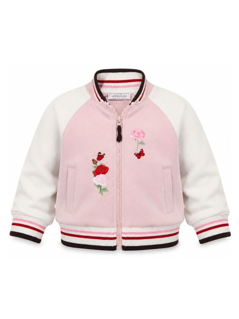 Felpa per bambina Monnalisa Kids rosa con ricamo a fiori sul davanti 19H801 8006 094F MONNALISA KIDS 