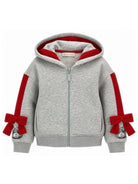 Felpa per bambina Monnalisa Kids grigia con dettaglio fiocchi sulle maniche 19H805 8010 0033 MONNALISA KIDS 