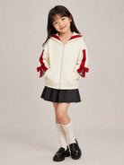 Felpa per bambina Monnalisa Kids bianca con dettaglio fiocco sulle maniche 19H805 8010 2943 MONNALISA KIDS 