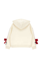 Felpa per bambina Monnalisa Kids bianca con dettaglio fiocco sulle maniche 19H805 8010 2943 MONNALISA KIDS 