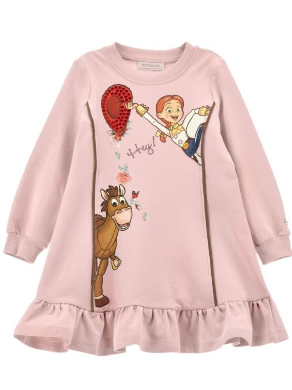 Abito per bambina Monnalisa Kids rosa con ruches e stampa grafica Toy Story 19H901 8006 094F MONNALISA KIDS 