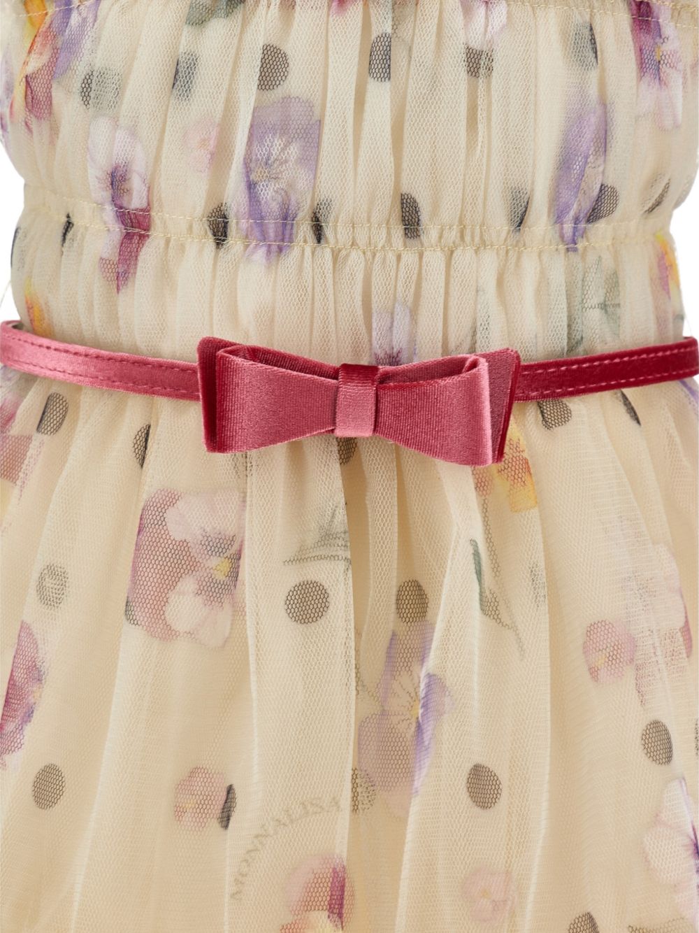 Abito per bambina Monnalisa Kids beige con motivo a pois 19H904 8050 029F MONNALISA KIDS 