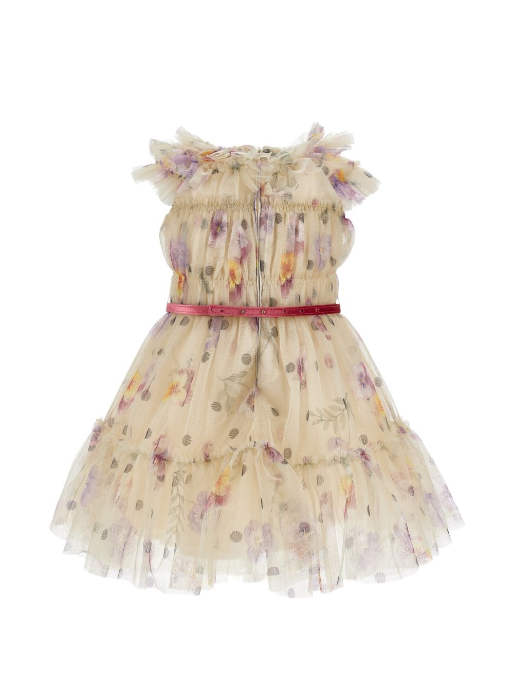 Abito per bambina Monnalisa Kids beige con motivo a pois 19H904 8050 029F MONNALISA KIDS 