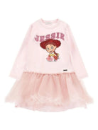 Abito per bambina Monnalisa Kids rosa con stampa grafica Jessie 19H910NP 8004 0091 MONNALISA KIDS 