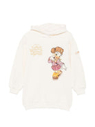 Abito modello felpa per bambina Monnalisa bianco con stampa Paperina 19H914 8030 2998 MONNALISA KIDS 