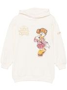 Abito modello felpa per bambina Monnalisa bianco con stampa Paperina 19H914 8030 2998 MONNALISA KIDS 