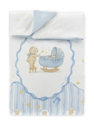 Coperta per neonato Monnalisa Kids azzurra con motivo Teddy Bear a righe 22H001NP 8000 0152 MONNALISA KIDS 