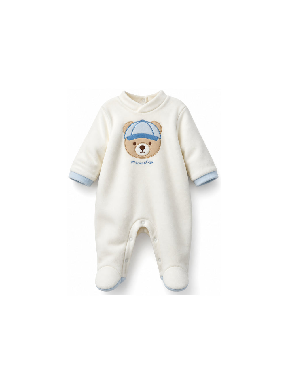 Tutina per neonato Monnalisa Kids bianca con applicazione orsetto 22H200 8003 0001 MONNALISA KIDS 