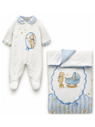 Set tutina e coperta per neonati Monnalisa Kids azzurro con stampa Teddy Bear 22H502 8000 0152 MONNALISA KIDS 
