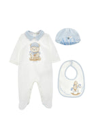 Set tutina, bavaglino e cappellino per neonato Monnalisa Kids bianco con motivo orsetto 22H503 8000 0152 MONNALISA KIDS 
