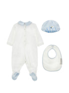 Set tutina, bavaglino e cappellino per neonato Monnalisa Kids bianco con motivo orsetto 22H503 8000 0152 MONNALISA KIDS 