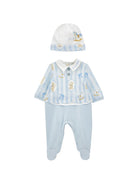 Set tutina e berretto per neonato Monnalisa Kids azzurro con stampa Teddy Bear 22H504 8019 0152 MONNALISA KIDS 