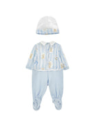 Set tutina e berretto per neonato Monnalisa Kids azzurro con stampa Teddy Bear 22H504 8019 0152 MONNALISA KIDS 